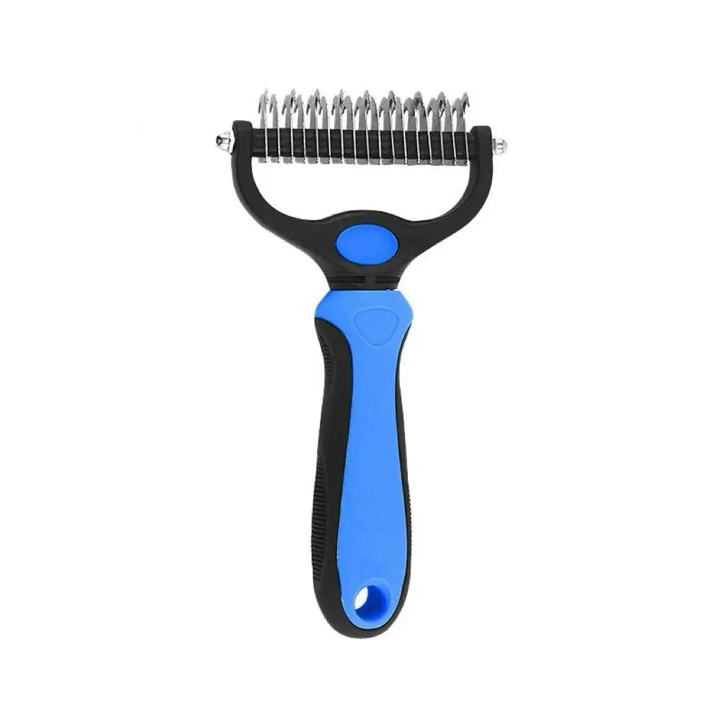 Professional Pet Dematting Undercoat Rake for Long-Haired Dogs and Cats, Double-Sided De-Shedding Brush, Pain-Free Tangle Remover to Minimize Shedding and Mats, Grooming Tool N2