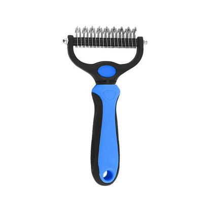Professional Pet Dematting Undercoat Rake for Long-Haired Dogs and Cats, Double-Sided De-Shedding Brush, Pain-Free Tangle Remover to Minimize Shedding and Mats, Grooming Tool N2