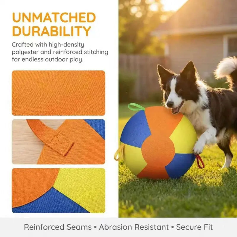 10/18/22"Bite Resistant Inflatable Dog Balls - Tear-Resistant Inflatable Toy with Heavy-Duty Handle Cover & Pump - Durable Exercise Ball for Large Pets (Medium) Set Big Resistance