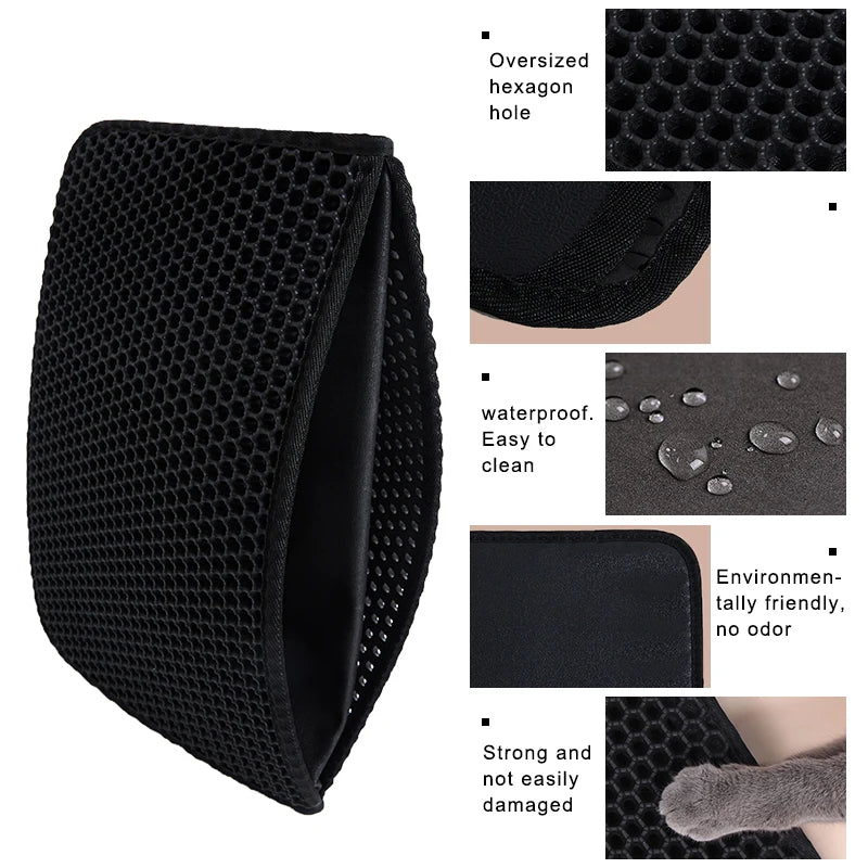Waterproof Double Layer EVA Cat Litter Mat for Effective Litter Trapping and Easy Cleaning