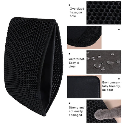 Waterproof Double Layer EVA Cat Litter Mat for Effective Litter Trapping and Easy Cleaning