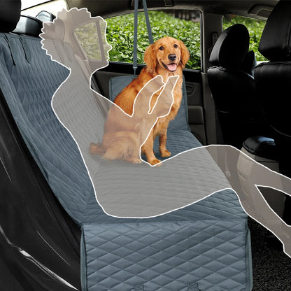 Waterproof Dog Car Seat Cover - Hammock Style Rear Seat Protector and Safety Carrier for Pets