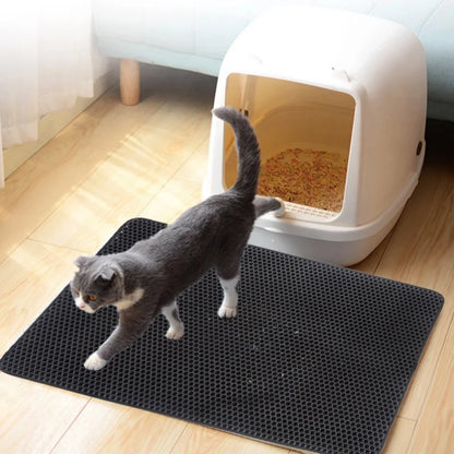 Waterproof Double Layer EVA Cat Litter Mat for Effective Litter Trapping and Easy Cleaning