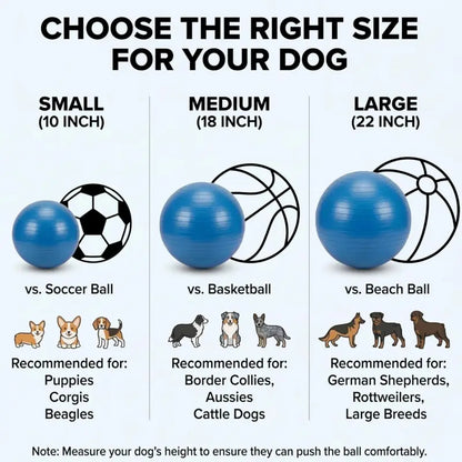 10/18/22"Bite Resistant Inflatable Dog Balls - Tear-Resistant Inflatable Toy with Heavy-Duty Handle Cover & Pump - Durable Exercise Ball for Large Pets (Medium) Set Big Resistance