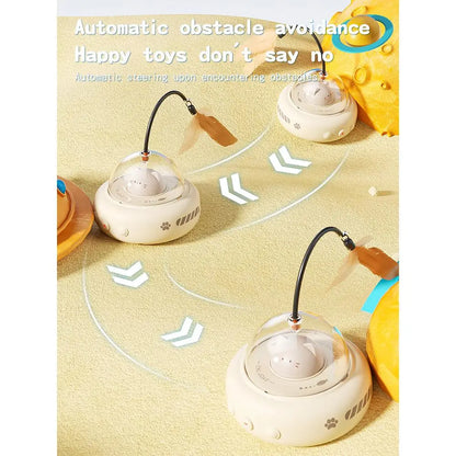 Cat Boredom Relief Toy, 2-In-1 Smart Laser & Feather Wand, Automatic Rotating Interactive Toy for Indoor Cats, Durable Anti-Demolition Self-Play, Electric Pet Toy for Furry Friends