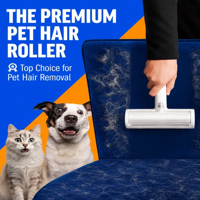 White Pet Hair Removal Roller – 20 Cm Wide Reusable Lint & Fur Cleaner for Sofas, Carpets, Bedding & Pet Mats – Easy One‑Touch Empty Grooming Tool for Cat & Dog Hair Cleanup Midyearsale
