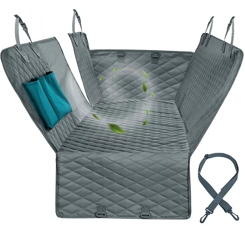 Waterproof Dog Car Seat Cover - Hammock Style Rear Seat Protector and Safety Carrier for Pets