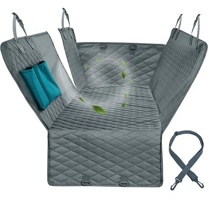 Waterproof Dog Car Seat Cover - Hammock Style Rear Seat Protector and Safety Carrier for Pets