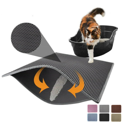 Waterproof Double Layer EVA Cat Litter Mat for Effective Litter Trapping and Easy Cleaning