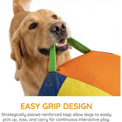 10/18/22"Bite Resistant Inflatable Dog Balls - Tear-Resistant Inflatable Toy with Heavy-Duty Handle Cover & Pump - Durable Exercise Ball for Large Pets (Medium) Set Big Resistance