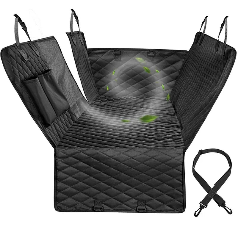 Waterproof Dog Car Seat Cover - Hammock Style Rear Seat Protector and Safety Carrier for Pets