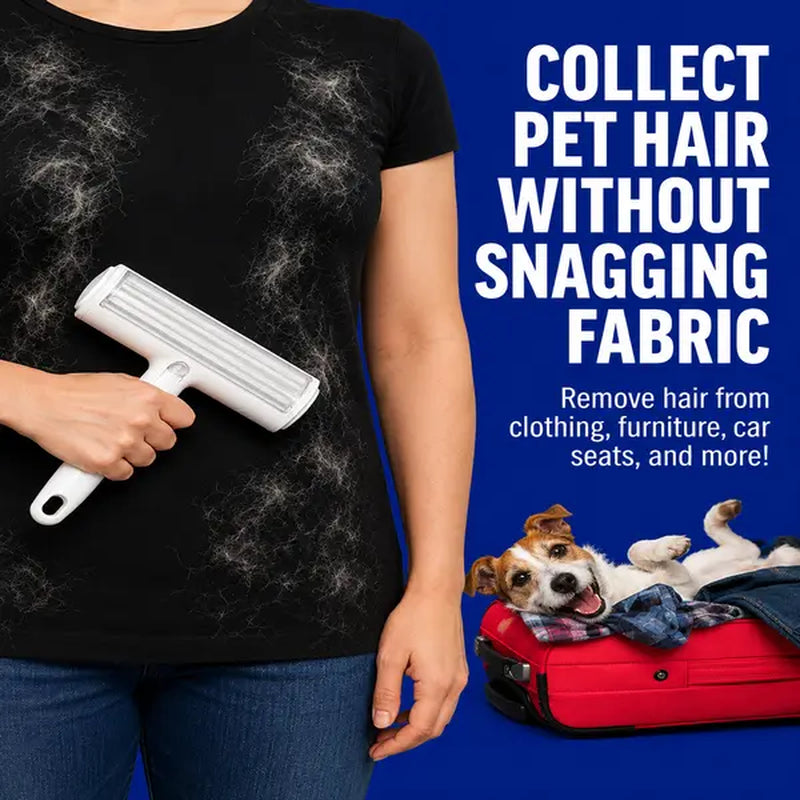 White Pet Hair Removal Roller – 20 Cm Wide Reusable Lint & Fur Cleaner for Sofas, Carpets, Bedding & Pet Mats – Easy One‑Touch Empty Grooming Tool for Cat & Dog Hair Cleanup Midyearsale