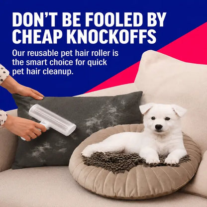 White Pet Hair Removal Roller – 20 Cm Wide Reusable Lint & Fur Cleaner for Sofas, Carpets, Bedding & Pet Mats – Easy One‑Touch Empty Grooming Tool for Cat & Dog Hair Cleanup Midyearsale